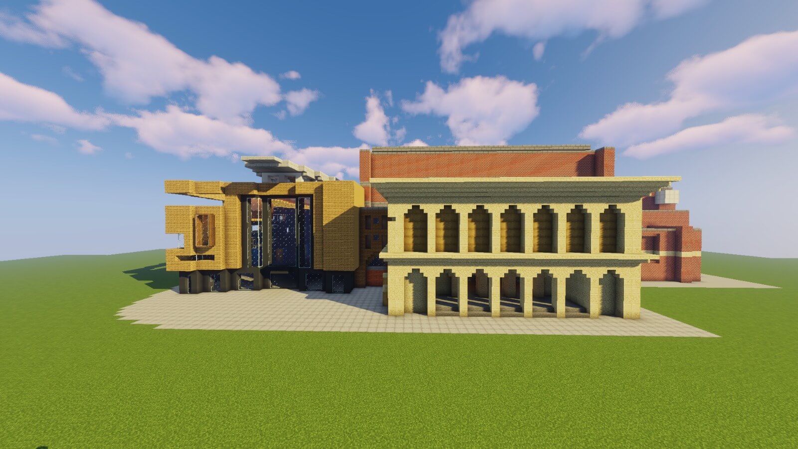 Exterior view of the Minecraft Colston Hall